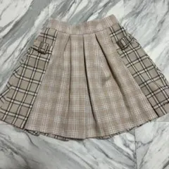 チェック プリーツスカート　ピンクラテ　インナー付き
