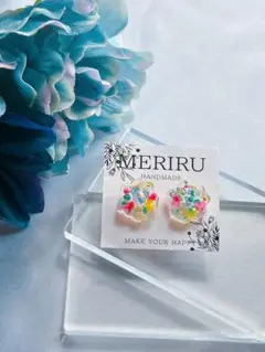 【匿名配送】本物のお花が入った ピアス　イヤリング