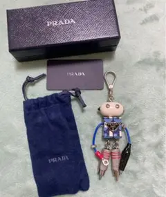 PRADA プラダ キーホルダー ロボット サファイアーノレザー