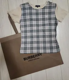 正規BURBERRY London■BURBERRY柄ロゴTシャツ　M