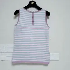 CHANEL シャネル　タンクトップ リブ ニット ボーダー ITALY 36 CHANEL シャネルタンクトップ リブ ニット ボーダー ITALY 36