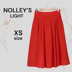 NOLLEY’S ノーリーズ 美品 朱色 フレアスカート XSサイズ レッド 赤