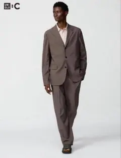 感動タックパンツ UNIQLO C ダークブラウン Sサイズ