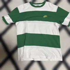 ドリル系80sNike ストライプ Tシャツ XLサイズ グリーン/ホワイト