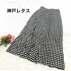 神戸レタス【S】フレアスカート　ロング　チェック　カジュアル　ウエストゴム