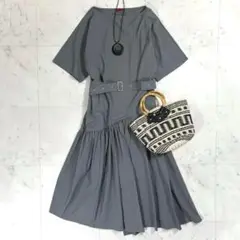 人気 デプレ トゥモローランド タイプライターワンピース 定価3.0万 グレー