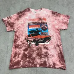 Ford　マスタング　アメ車　トップス　Tシャツ　古着　タイダイ　レッド　赤　L
