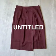 アンタイトル UNTITLED スエード タックスカート レッド ボルドー M