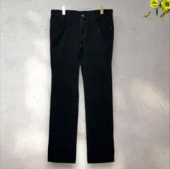 【ヒアーズ】(XL) 黒・ コーデュロイパンツ ・ストレートシルエット