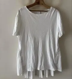ELENDEEK バックプリーツTシャツ　カットソー　半袖　ホワイト