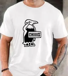 新品　CHIIIIS ペンギン　チース パロディ　おもしろ　Tシャツ　白　L
