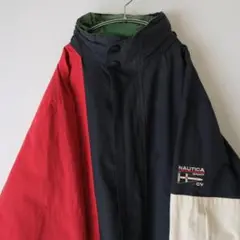 ノーティカ 90s 刺繍ロゴリバーシブルセーリングジャケット L ゆるだぼ古着