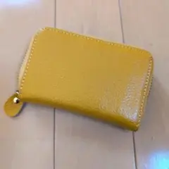 イエロー ダブルファスナー カードケース