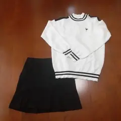 JUN&ROPE ホワイトニットセーターとブラックスカートセット