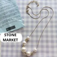 STONE　MARKET　ネックレス　ゴールド　パール系　結婚式　パーティー　白