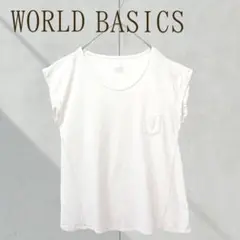 ワールドベーシックス 薄手 ノースリーブ Tシャツ シンプル 着回し