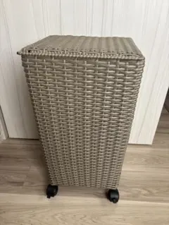 ディノス　ラタン調ふた付きダストボックス　小 ブラウン