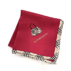 Y2504-374【美品】BURBERRY　バーバリー　ハンカチ　バッグ柄　刺繍