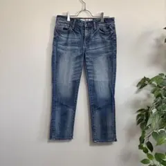 UNIQLO スキニーフィットジーンズ　クロップド　青　25M シンプル　普段着