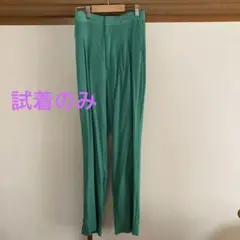 グリーンパンツ　タック付フリーサイズ　レディース　ナノユニバース