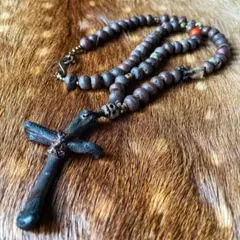 fighting cock "Real bone cross "necklace