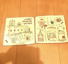 三鷹の森ジブリ美術館 マンマユート限定品 タオル 赤 青