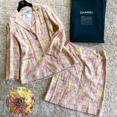 極美品✨CHANEL ツイード セットアップ ココボタンべっ甲ツイード風 入学式