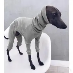 XL犬 洋服 防寒 毛抜け対策 部屋着 中型犬 タートルネック グレーロンパース