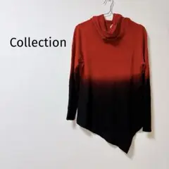8 Collection 赤黒グラデーション ハイネックセーター