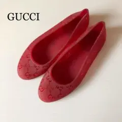 GUCCI ラバーフラットシューズ 赤 35 グッチ レッド