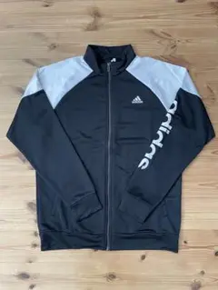 adidas ジップアップ　ジャージ　 ブラック/ホワイト　3L