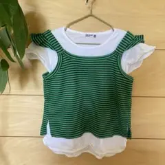 ストライプベストとメッセージTシャツセット