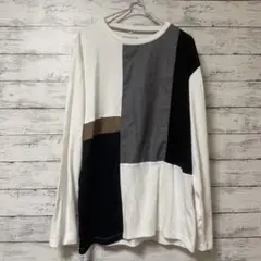 ☆美品☆ ikka イッカ　長袖カットソー パッチワークデザイン　XL