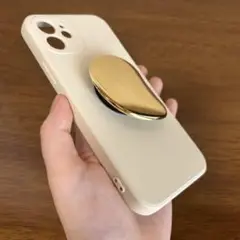 【即発送】美品 iPhone12ケース ソフトケース ゴールドスタンド付き