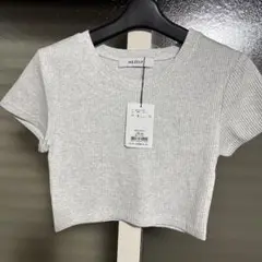 MEZELF グレー 半袖 Tシャツ Fサイズ　新品　ちびTシャツ