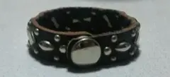 ヴィンテージ メキシカン ブレスレット 本革 ブラック 14cm