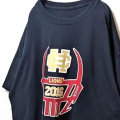 HCライオンズ ワンプライドワンゴール ロゴ Tシャツ ブラック 黒 古着