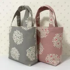 ミニミニトートバッグ２個セット　北欧柄　ハンドメイド