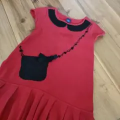 ギャップ　ニット　ポシェット　襟　赤 ワンピース　80