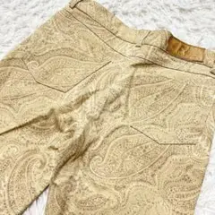 【美品・XL】エトロ ペイズリー パンツ ストレッチ ベージュ デニム調 大きい