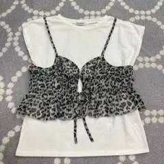 レオパード柄キャミTシャツ　セット