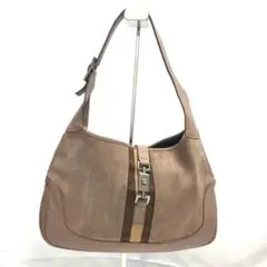 GUCCI グッチ シェリーライン ジャッキースエードレザーハンドバッグ
