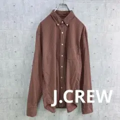 t0007 J.CREW 長袖 シャツ 赤 青 チェック L 綿100
