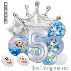 誕生日飾りセット　数字バルーン　エルサ　オラフ　アナ雪　風船　パーティー飾り風船