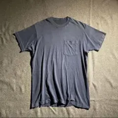 90s USA製? ブランク 無地 ポケット Tシャツ L相当 ブラック
