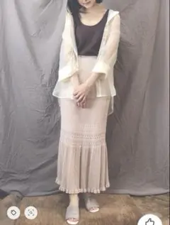 極美品【NICE CLAUP】かぎ針マーメイドスカート