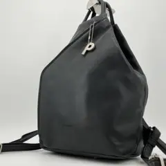 【美品✨】ピカード 3way リュックサック ショルダーバッグ レザー ロゴ 黒