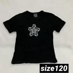 COMME CA ISM 黒 ブラック 半袖 Tシャツ 120A プリント ロゴ