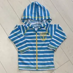 キッズ用　ラッシュガード　100 西松屋　ボーダー　水色　白　黄色　しましま