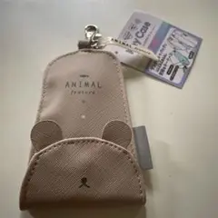クマ耳リール付きキーホルダーケース